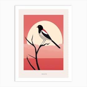 Minimalist Magpie 3 Bird Poster Art Print