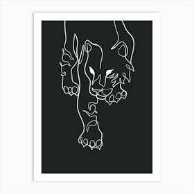 Tiger One Line Dark Art Print