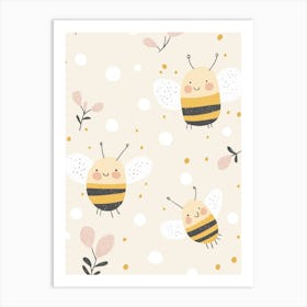 Bees nursery print Art Print