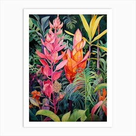 Tropical Plant Painting Zz Plant 5 Art Print