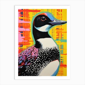 Andy Warhol Style Bird Common Loon 3 Art Print