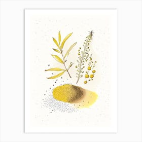 Mustard Seed Spices And Herbs Pencil Illustration 1 Art Print