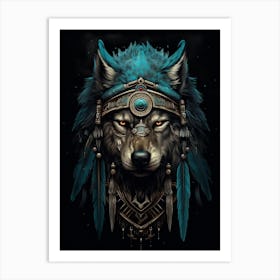 Arabian Wolf Native American 2 Art Print