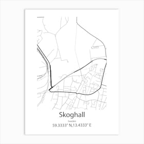 Skoghall,Sweden Minimalist Map Art Print