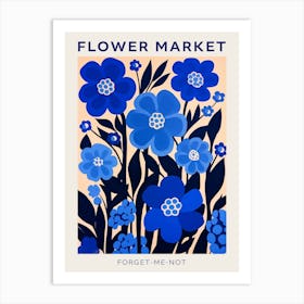 Blue Flower Market Poster Forget Me Not 2 Art Print
