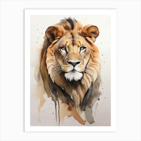 Lion Watercolor Painting 9 Art Print