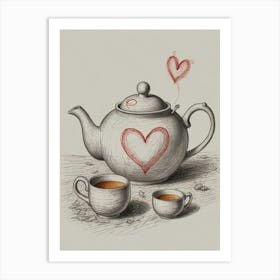 Teapot And Cup Art Print