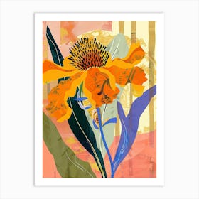 Colourful Flower Illustration Marigold 3 Art Print