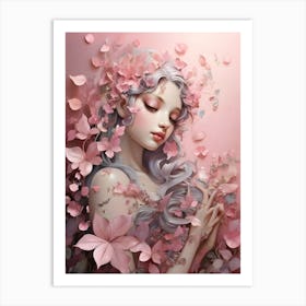 Glitter Fairies Leaves Flowers Petals Art Print