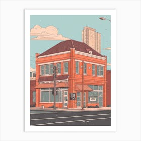 Dallas United States Travel Illustration 1 Art Print