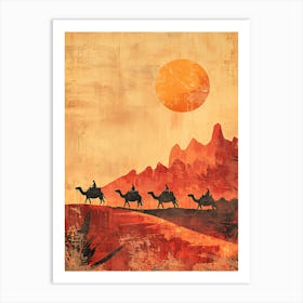 Camels In The Desert 2 Art Print