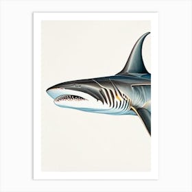 Narrowtooth 2 Shark Vintage Art Print