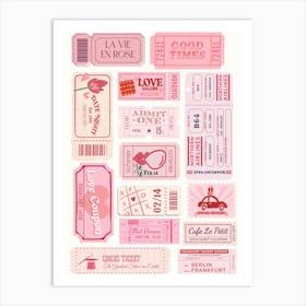 Valentine'S Day Tickets Art Print