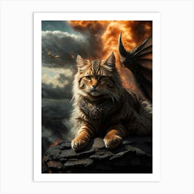 Cat With Wings Art Print