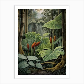 Vintage Jungle Botanical Illustration Alocasia 1 Art Print