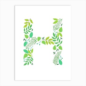 Leafy Letter H Art Print