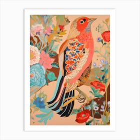 Maximalist Bird Painting Gold Finch 1 Art Print