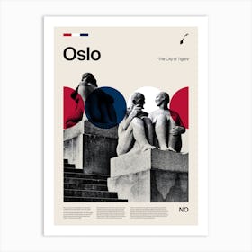 Mid Century Oslo Travel Art Print