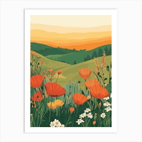 Boho Wildflower Painting Art Print