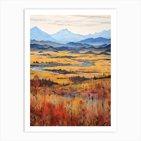 Autumn National Park Painting Denali National Park Alaska Usa 2 Art Print