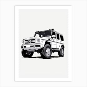 Mercedes Benz G Wagon Line Drawing 6 Art Print