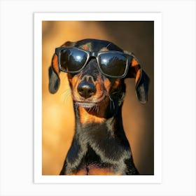 Dachshund Wearing Sunglasses. Generated AI. Art Print Art Print