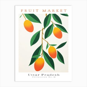 Mango Fruit Poster Gift Uttar Pradesh Market Art Print