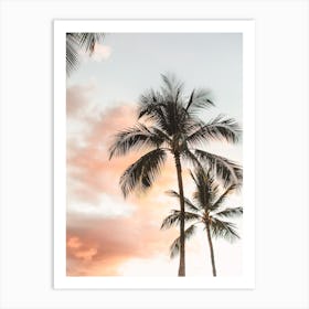 Palm Tree Sunset View Art Print