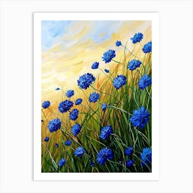 Blue Cornflowers 8 Art Print