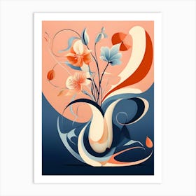 Abstract Flowers In A Vase Art Print