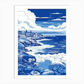 A Screen Print Of Bronte Beach Australia 4 Art Print