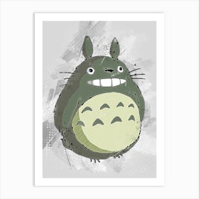 Cartoon Totoro Art Print