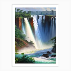 Iguazu Falls, Argentina And Brazil Peaceful Oil Art  Art Print