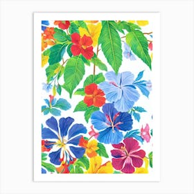Hibiscus Eclectic Boho Art Print