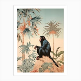 Chimpanzee 2 Tropical Animal Portrait Art Print