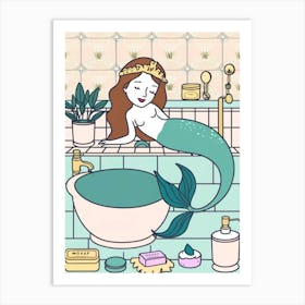 Mermaid Bath 2 Art Print