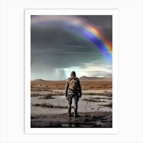 Rainbow Over The Desert Art Print