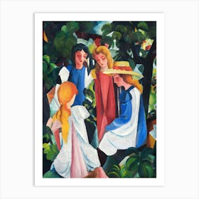 Girls In The Garden Art Print