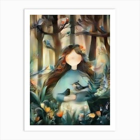 Luxmango Acrylic Artstyle Women In Forest Art Print