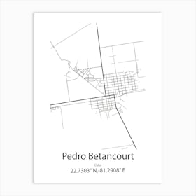 Pedro Betancourt,Cuba Minimalist Map Art Print