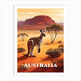 Australia Kangaroo Art Print