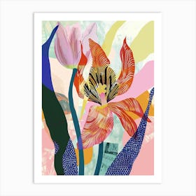 Colourful Flower Illustration Tulip 3 Art Print