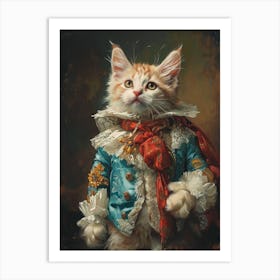Royal Kitten Rococo Inspired Painting 1 Art Print