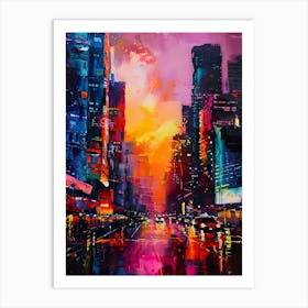 New York City At Night Art Print