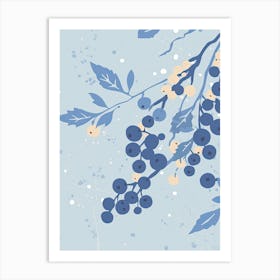 Blueberries Illustration 3 Art Print