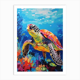 Colour Splash Sea Turtle 3 Art Print