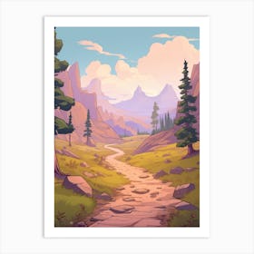 John Muir Trail Usa 2 Hike Illustration Art Print