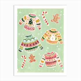 Winter Cozy Sweaters Art Print