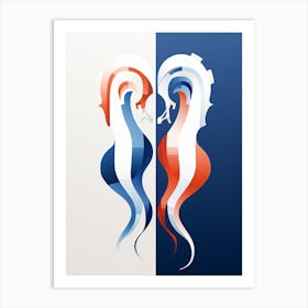 Seahorse Minimalist Abstract 3 Art Print