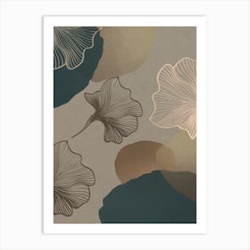 Abstract Ginkgo Leaves Art Print